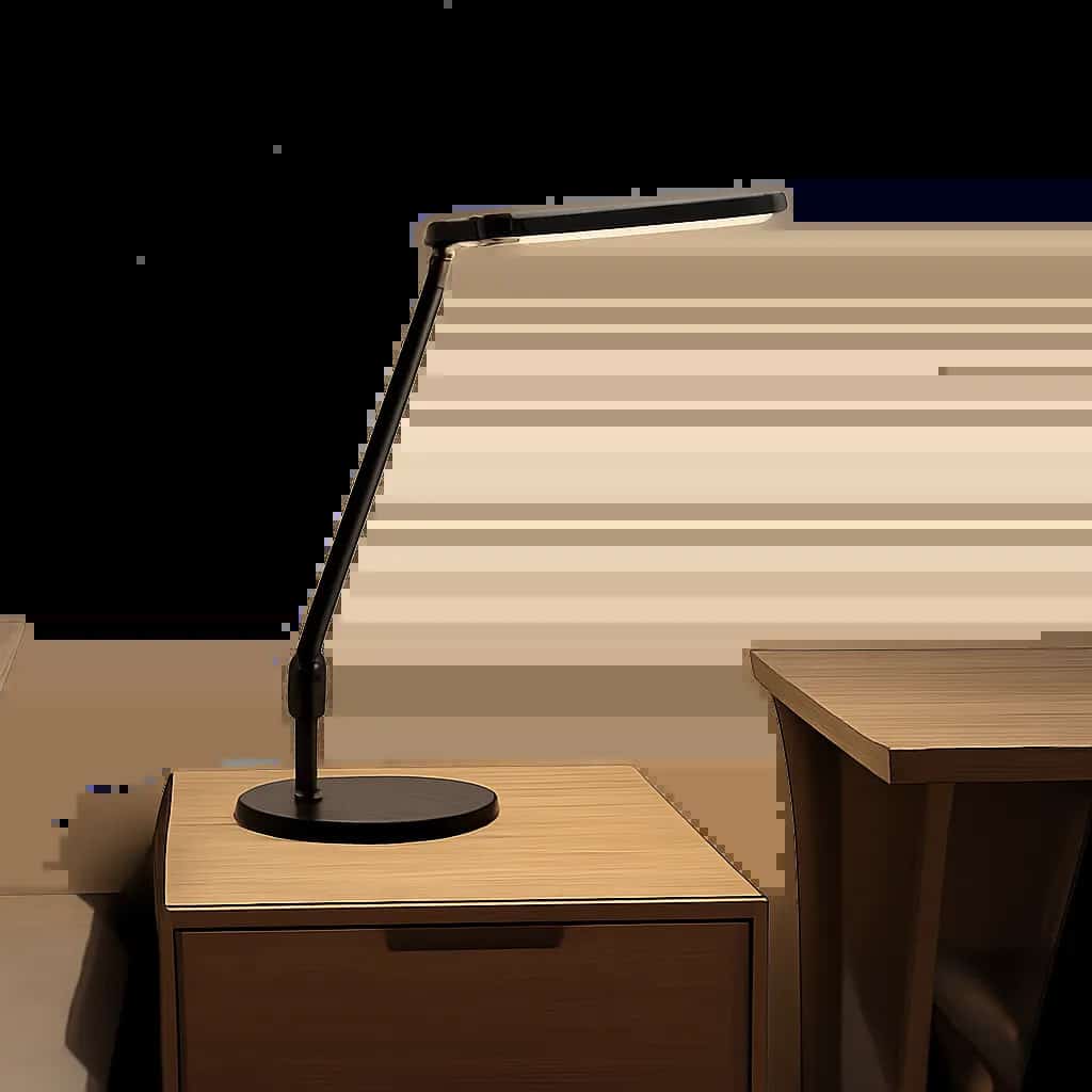 Une ambiance intérieure premium illustrant une lumière LED capable de passer du bureau à la détente. Le visuel met en avant la douceur, la progressivité et l’intégration esthétique dans un intérieur moderne.