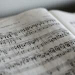 tilt selective photograph of music notes